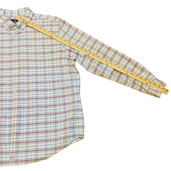 Vineyard Vines Shirt Mens XL Plaid Murray Slim Fit Button Up Long Sleeve Stretch - Picture 9 of 9